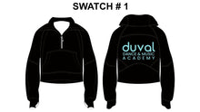 Load image into Gallery viewer, *Pick Color Option* Duval Dance and Music Academy- Premiere 3/4 Zip Cotton Sweatshirt
