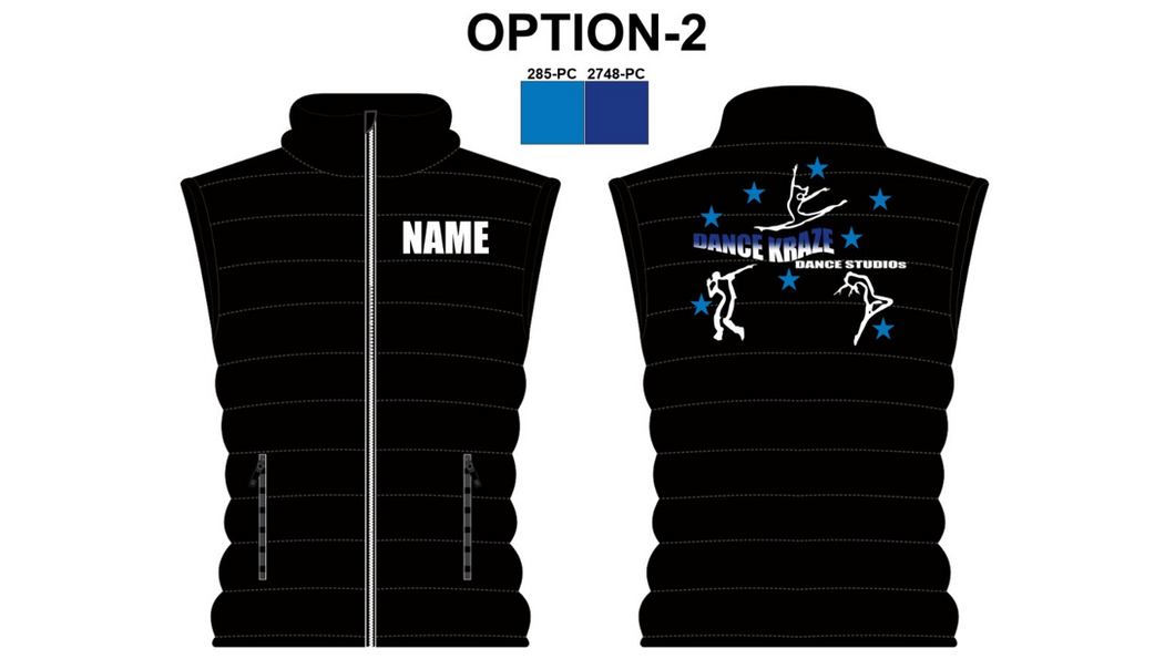 *Black* Dance Kraze- Puffer Vest